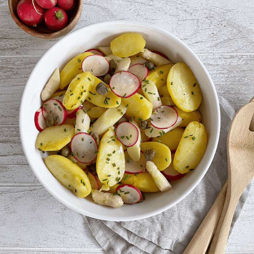 Leckeres Kartoffelsalat-Rezept mit Radieschen und Spargel