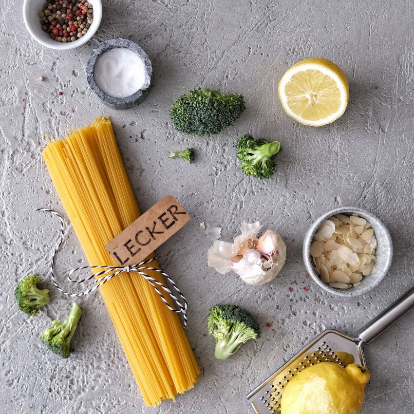 Zutaten für Brokkoli-Zitronen-Pasta